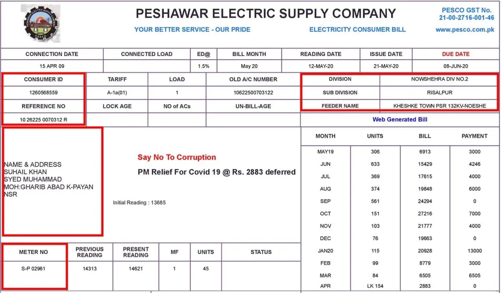 PESCO Online Bill Free